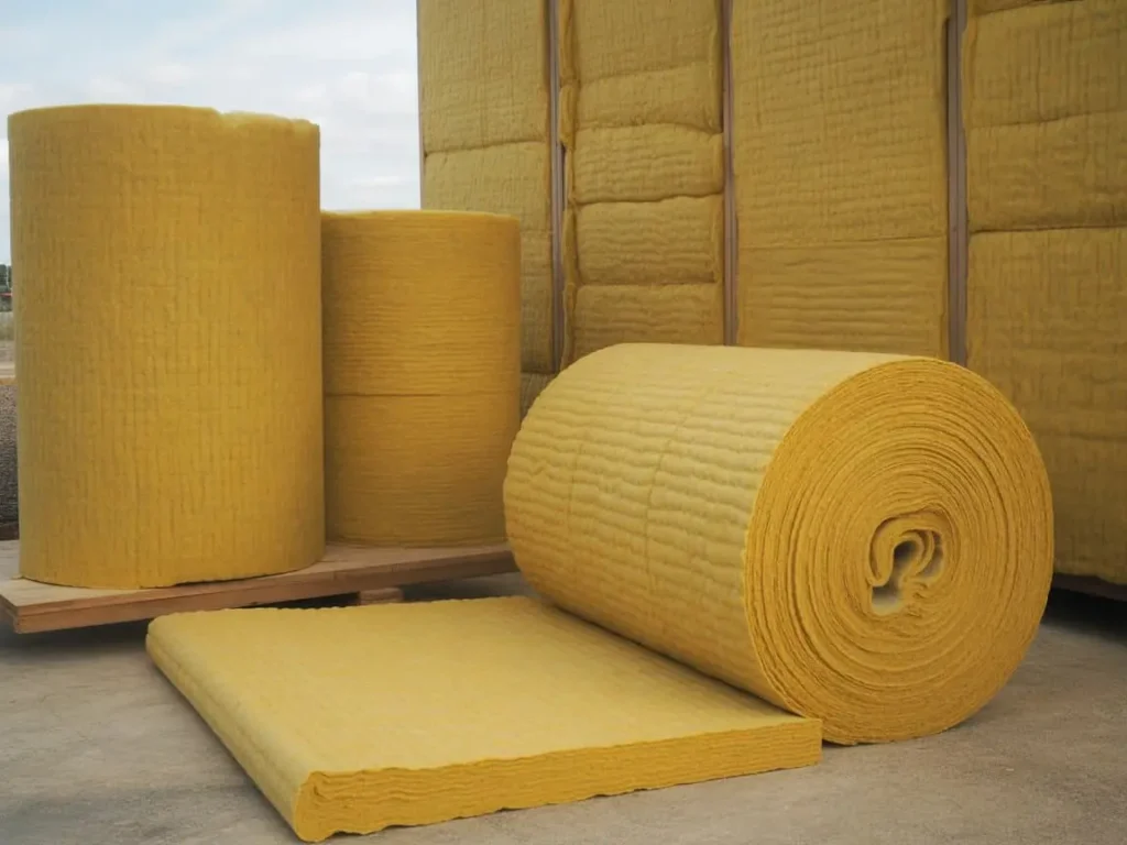 Rollos de lana mineral utilizados para mejorar el confort térmico en edificaciones